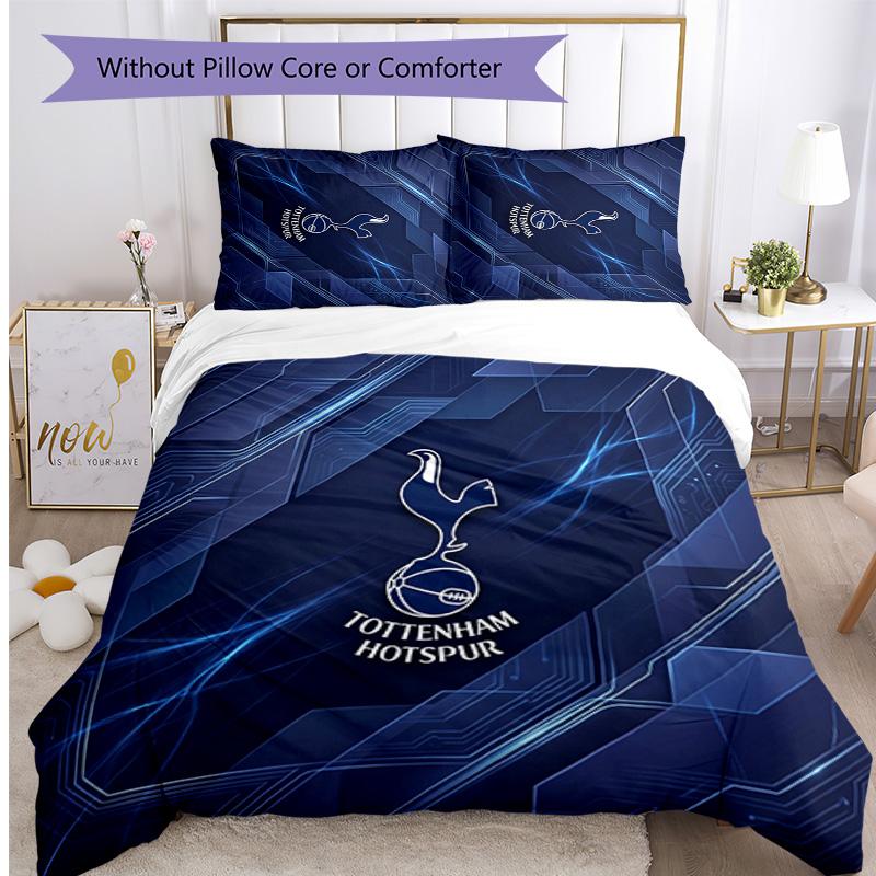 Tottenham Hotspur Vzorovaný 3dílný povlakový set na peřinu a polštáře Měkký Šetrný k pokožce Omyvatelný Povlak na peřinu a povlaky na polštáře Celoroční Ložnice