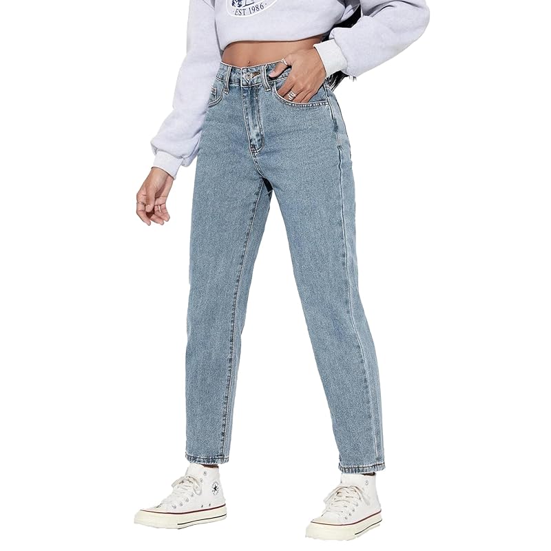 KOTTY Womens High Rise Cotton Lycra Jeans(Aw_Blue,32) Relaxed 30