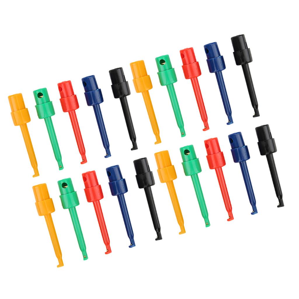 20Pcs Large Test Hook Clip Grabber Test Probe for Electronic Testing Multimeter AccessoriesLarge Test Hook