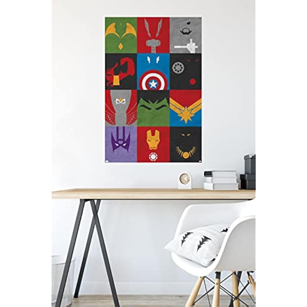 Marvel (Marvel) Avengers (Avengers) Minimalist Grid Poster