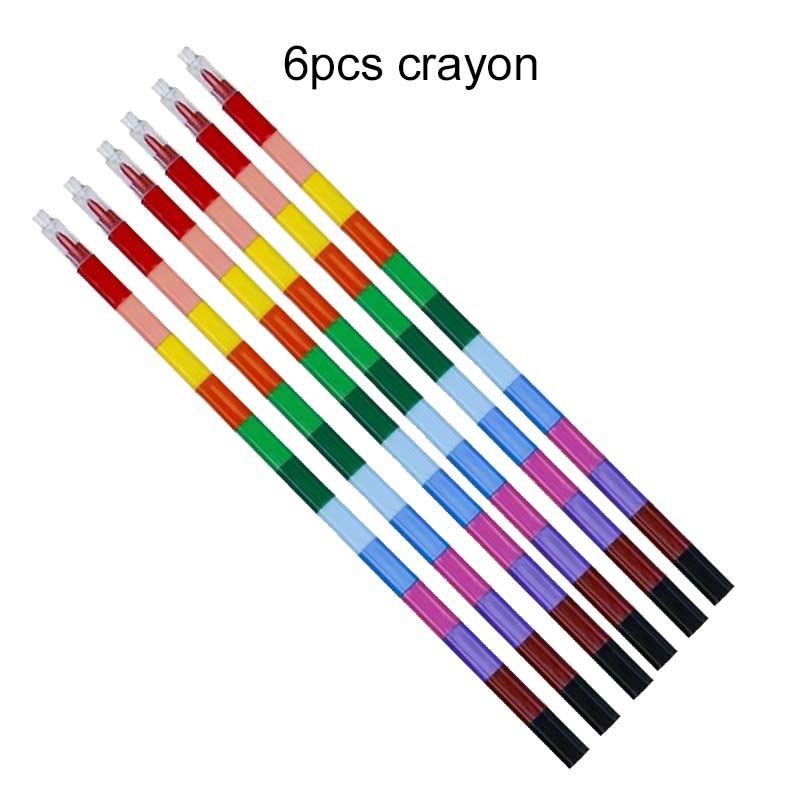 1/3/6/12pcs Building Blocks Crayon Painting Pens 12Colors School Office Birthday Party Gift Kindergarten Carnival Gifts TMZ