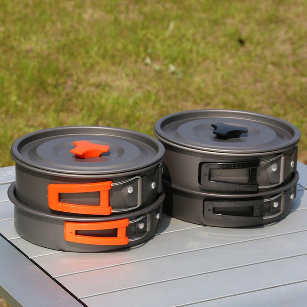 Camping Kokesett Aluminiumlegering Hardoksidert Gryte Panne Kjele Camping Kokesett med