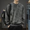 Trendy Brand Heavy Suede Fleece Crew Neck Sweater Men'S Loose Large Size American Retro Ruffian Handsome Alphabet Printed Top