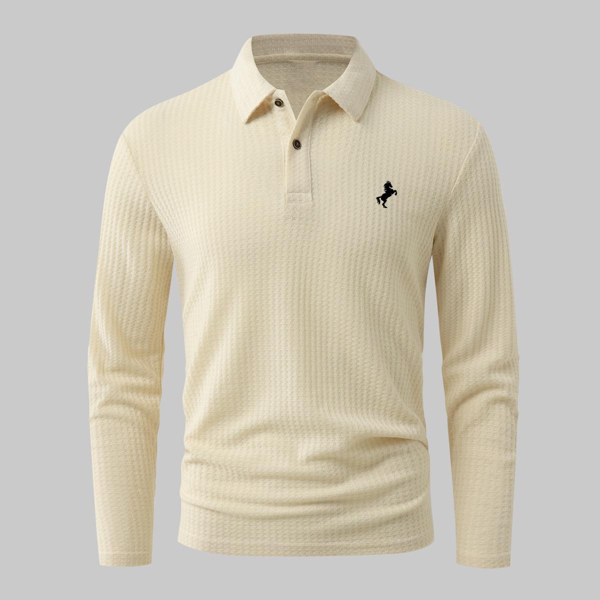 Basic Men s Long-Sleeve Polo Shirt with a 2button collar a lightweight, comfortable long-sleeve shirt for field work and commuting 2XL