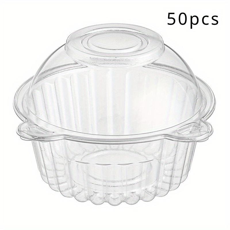 

50 PCS Super Value Transparent Plastic Cake Boxes With Lids - Perfect For Muffins, Mousse, Pastries And Sandwiches For Parties
