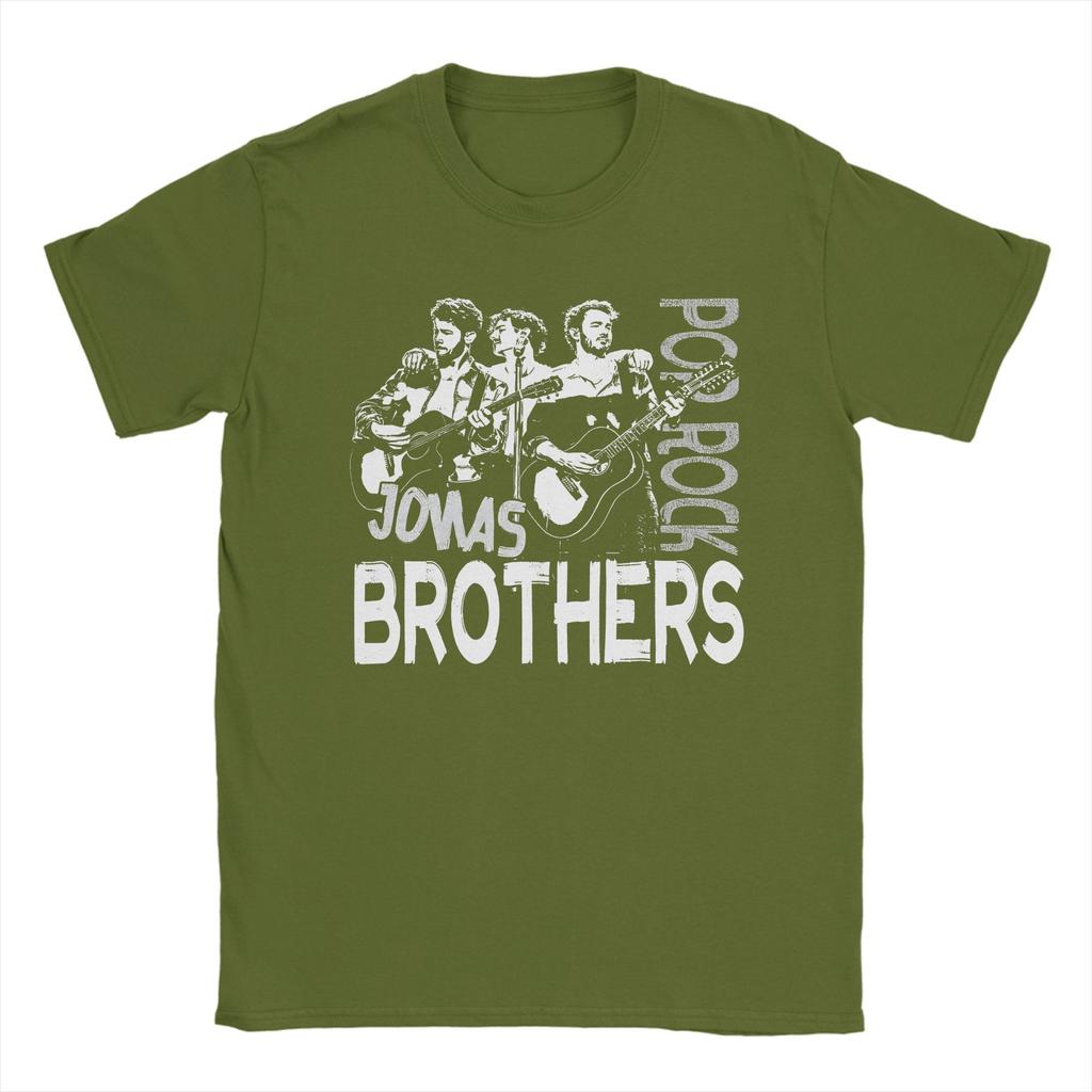 Men's Jonas Brother T Shirts Music  Cotton Clothes Vintage Short Sleeve Round Collar Tees Printed T-Shirt