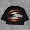 Women's Y2k Style T-shirts from the 2000s, Short Sleeves, Round Neckline, Harajuku Streetwear, Gothic Crop Top, Clothes for C