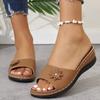 Fashion Lightweight Wedges Slippers Women 2025 Summer Flower Decor Thick Sole Sandals Woman Plus Size 36-43 Platform Beach Flip Flops