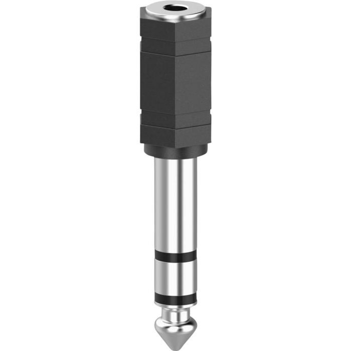 Hama 00205194 Jack audio Adaptateur [1x Jack femelle 3.5 mm - 1x Jack mâle 6.35 mm] noir