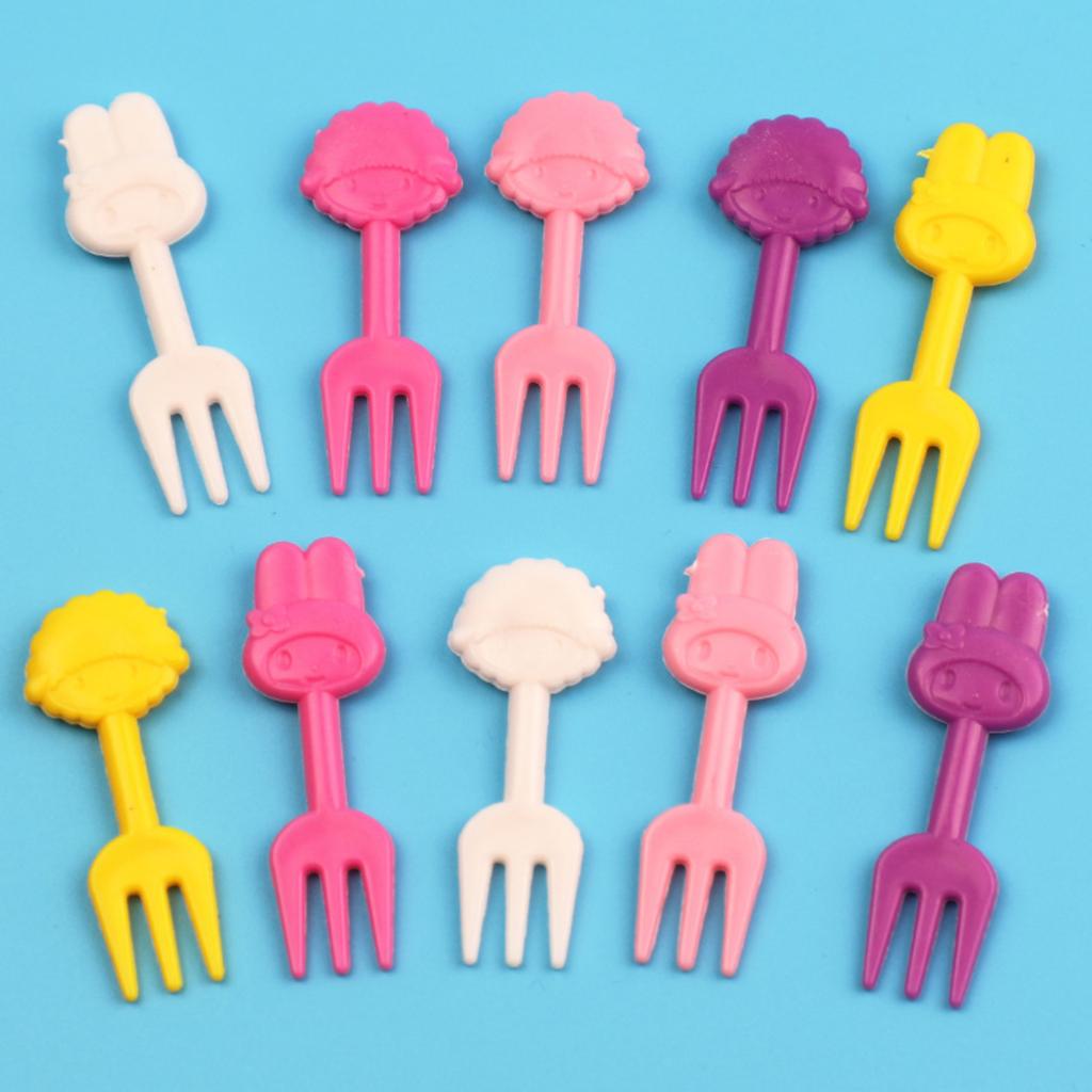 Cartoon Fruit Forks Adorable Lunchbox Picks Children's Fruit Forks Creative Plastic Cake Forks