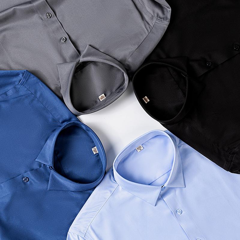 Men's High-End Stretch Non-Ironing Seamless Shirt Long Sleeve Spring and Autumn Youth Business Casual Shirt
