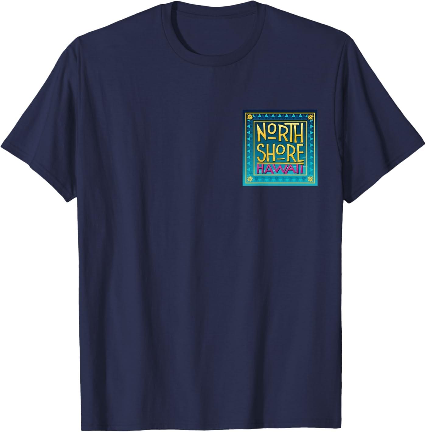 North Shore Hawaii Surf Art Vintage Wave Design ( 2 Side ) T-Shirt S разноцветный