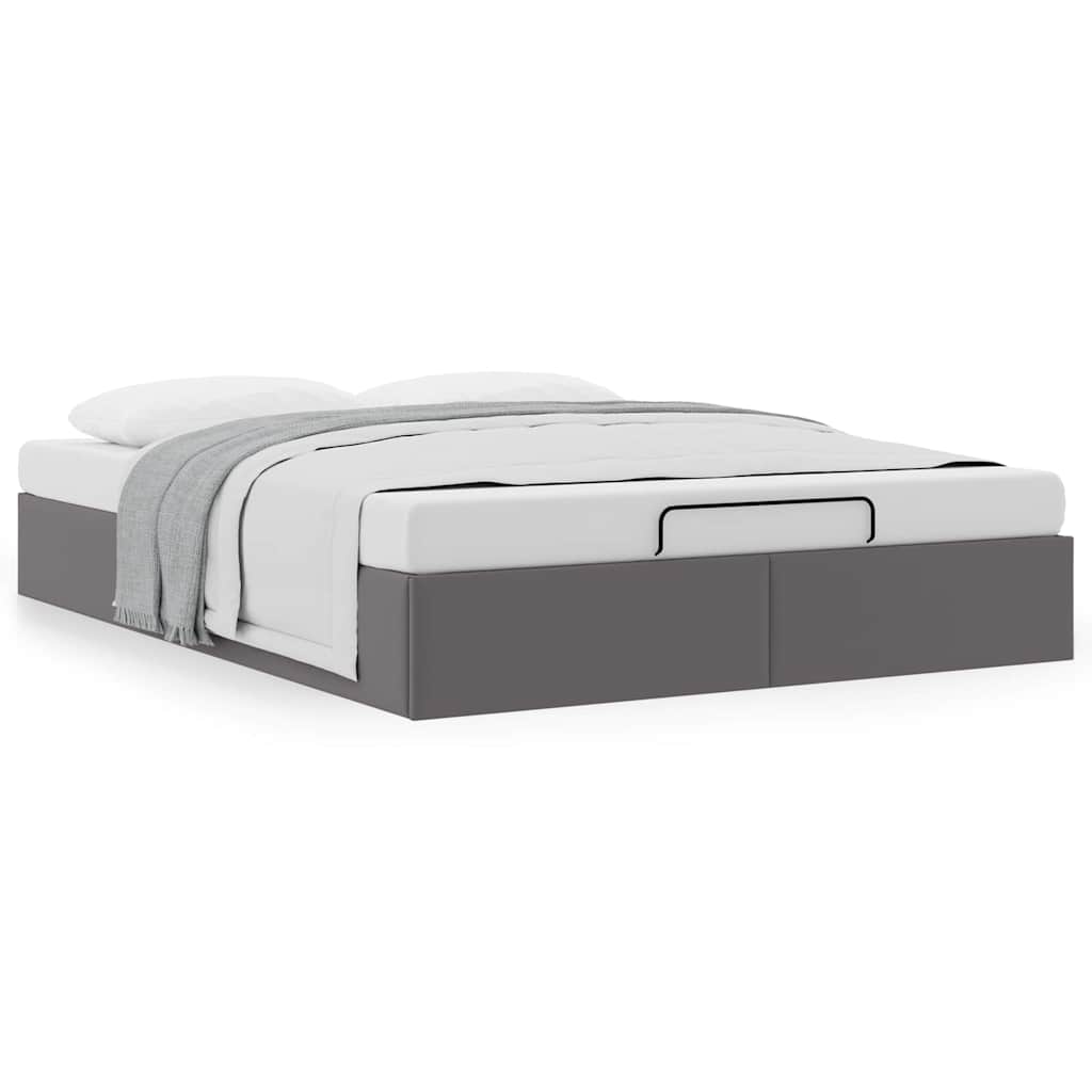 Ottoman Bed without Mattress Grey 140x200 cm Faux Leather
