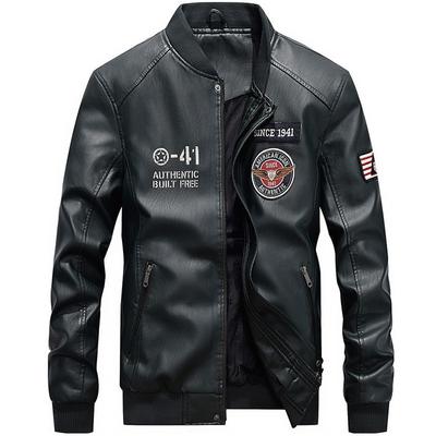 Leather Jacket Men Autumn Casual Pu Motorcycle Jacket Warm Fleece Winter Coat Comfort Bomber