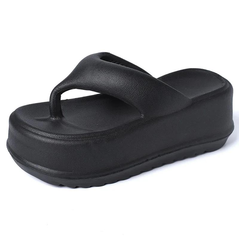 Fashion Platform Slippers New Summer Women Wedges Flip Flops Casual Shoes Sandals 2024 Fashion Trend Walking Home Shoes Flat Slides