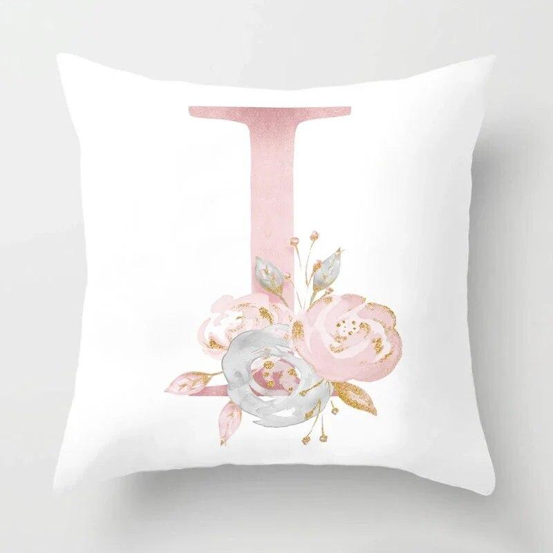 45x45cm Pink Rose 26 Letters Pillowcase Wedding Party Decoration Sofa Car Creative Ornament Couple Home Cushion Cover