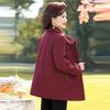 Mom's Autumn and Winter Clothes Fashionable Thickened Woolen Coat 50-year-old Middle-aged and Elderly Women's Temperament Lapel Cotton Woolen Coat