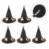 5pcs Mini Witch Hat Hair Pins Cute Hair Clips Halloween New Year Christmas Holiday Hair Decoration
