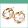Elegant Gold Geometric Earrings For Women Contemporary Alloy Jewelry Fashion