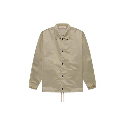 Fear of God Essentials SS22 Coaches Jas Met Effen Kleur Logo En Winddichte Knoppen Unisex Bovenkleding Eikenbruin FOG-SS22-079