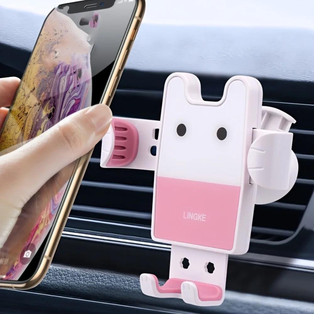 Suporte de Telefone para Carro, Suporte de Telefone Fofo Kawaii de Desenho Animado, Suporte de Telefone, Peças Automotivas Estilo Coelho