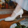 Fashion 2025 Retro Women Mary Jane Shoes Modern Classic Tango Jazz Standard Ballroom Latin Dance Shoes White Satin Heeled
