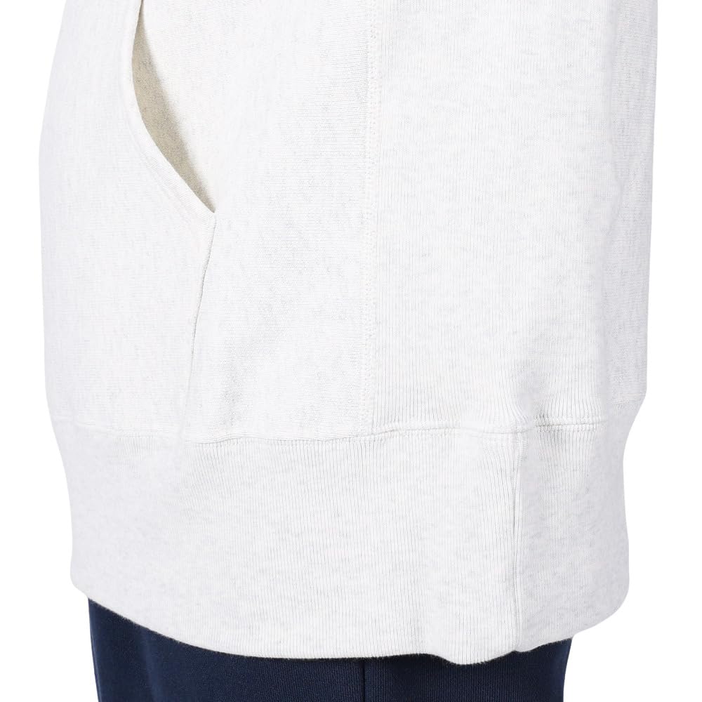 Champion Long Sleeve Cotton USA Graphic Print Reverse Hooded Size L Men's Hoodie, 11.5oz Weave® Sweatshirt, C3-Y114, Oatmeal,