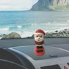 Solar Dancing Snowman Christmas Toys Cute Shaking Head Doll Elk Santa Snowman Penguin Swing Figurines For Car Decor Home Office