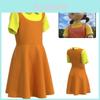 Rochie Cosplay Păpușă de Lemn Squid Game Confortabilă și Respirabilă Lumină Verde Roșie