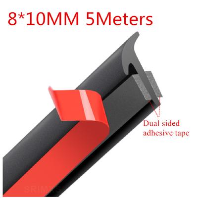 5M Slanted T-Type Seal Strip Car Bumper Lip Fender Side Skirt Trim Weatherstrip