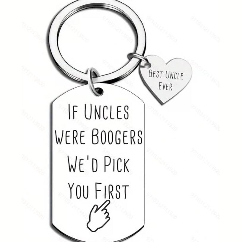 

1pc Humorous Keychain, Uncle Themed Gift from Nephew Niece, Ideal for Father S Day and Parties 1pc