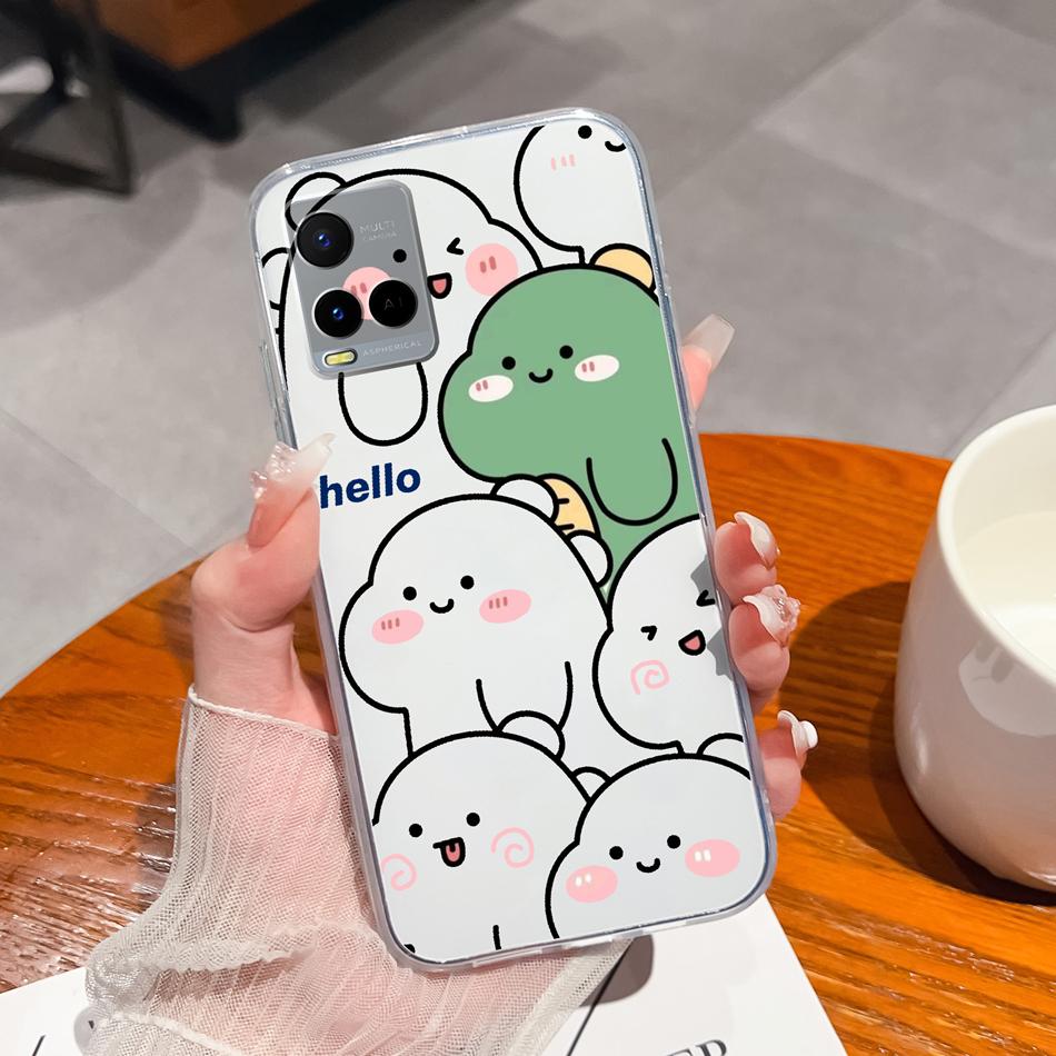 For Vivo Y21 Y21S Y21T Y21A Y21E Y21G Phone Case Painted Flowers Soft Clear TPU Silicone Funda For Vivo Y 21 Lightweight Bumper