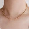 European-American Fashion Three-Layer Flat Snake Chain Layered Necklace for Women - Metal Cross Clavicle Chain