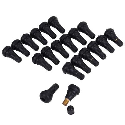 HIRO WORLD TRADE Motorrad-Reifenventile, 20er-Packung, Gummi-Ventile, Mushi-Ventileinsatz