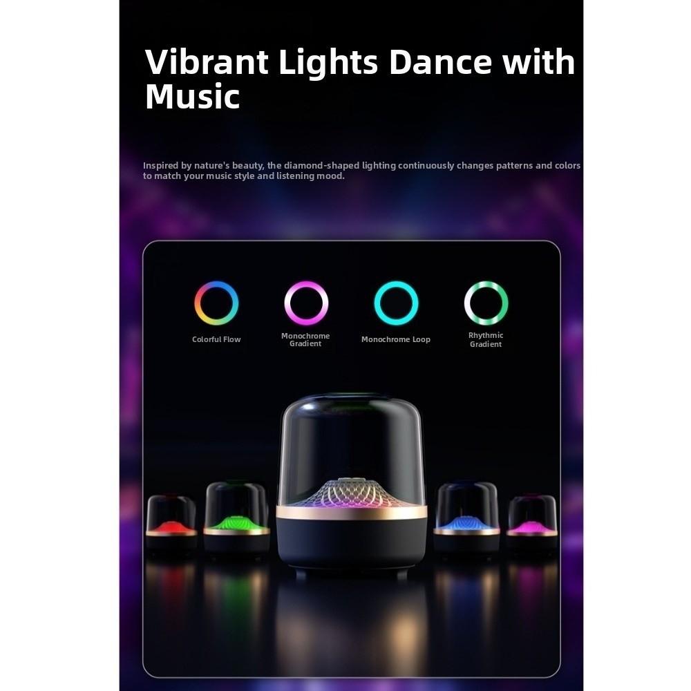 Bluetooth 5.4 HiFi Stereo Speaker Portable Night light Wireless Soundbar Subwoofer Multifunctional TWS Colorful Breathing Light