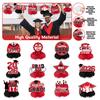 12Pcs 2026 Graduation Honeycomb Decor 3D Honeycomb Centerpieces for Commencement Party Red & Black Theme Bachelor Cap Party Decor for Table Decor &