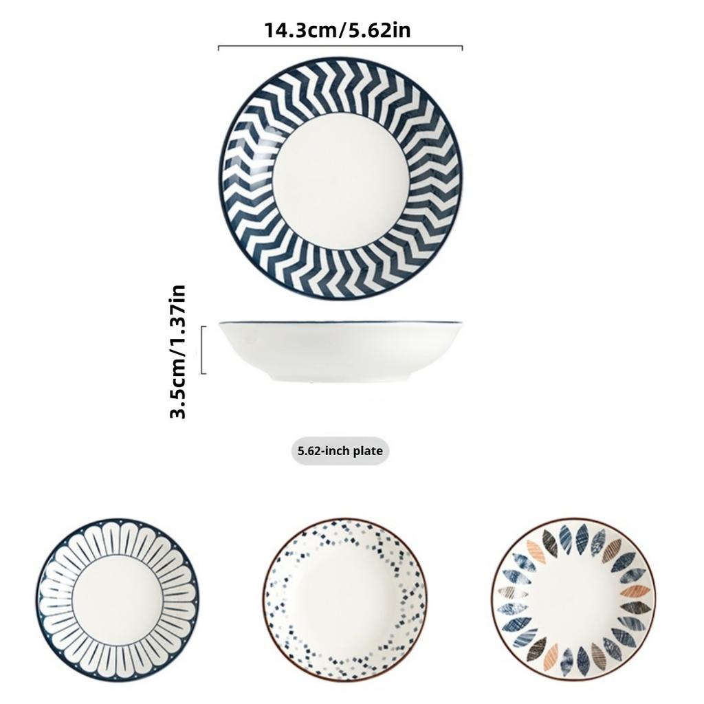 4Piece Minimalist Ceramic Small Plates Set, Boho Colorful Ceramic Plates, Safe for Oven,Microwave,Dishwasher