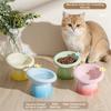 Flower Elevated Cat Bowl Ceramic Raised Pet Feeder Pet Food Water Bowl  Kitten/Puppy/Bunny
