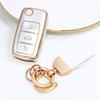 Quicksand Gold Car Key Case Cover For Vw Volkswagen Polo Tiguan Passat B5 B6 B7 Golf 4 5 6 Mk6 Jetta Lavida Skoda Octavia Seat