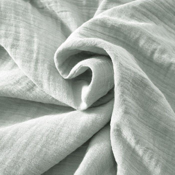Drap plat - Gaia - Eucalyptus - 270 x 300 cm - 100% gaze de coton - Lavable en machine