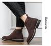 British Style Plus Size Mid-High Suede Men's Boots, Sizes 38-46, Autumn/Winter 2024 Fashion