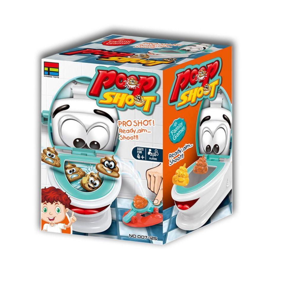

Two Launchers Poop Toilet Game Toys Soft Funny Poop Shoot Toys Interactive Tabletop Game 1box