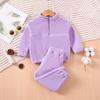 Kids' Fleece Half-Zip Sweatshirt Set for Boys and Girls Ages 1-7 - Autumn and Winter 2-Piece Outfit