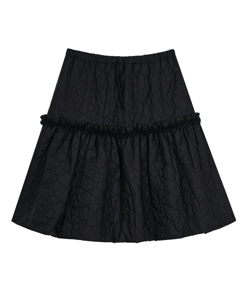 Taibseobiseu Quilted Ruffled Skirt [Black]