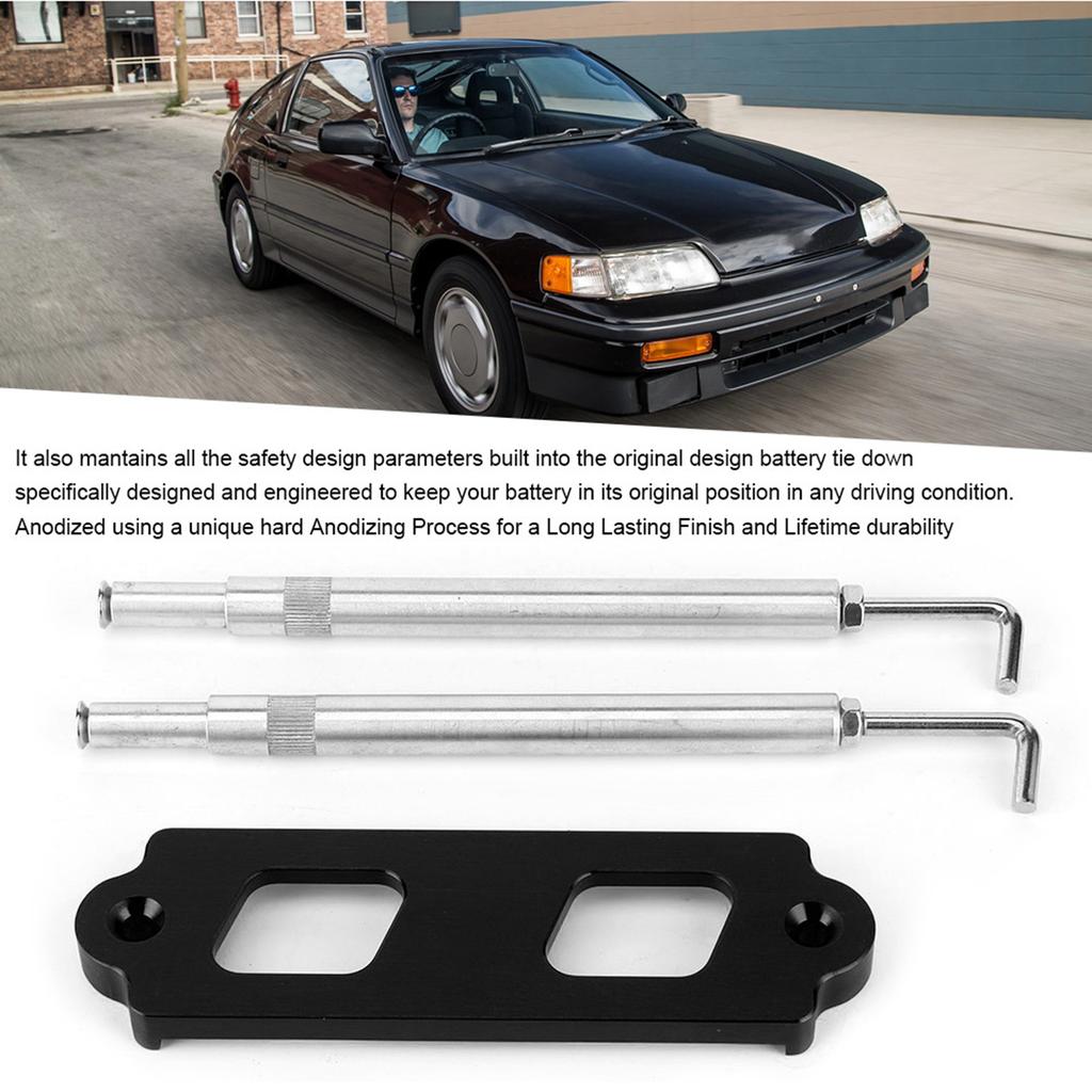 Battery Tie Down Kit Hold Down Rod Bracket with Hooks Fit for Honda Civic  CRX