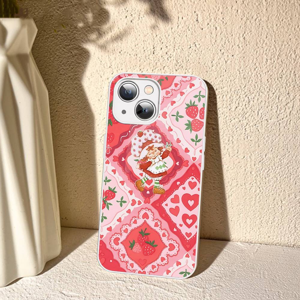 S-Strawberry-shortcake Girl For IPhone 14 13 12 Mini 11 Pro XS Max X XR 14 Plus Tempered Glass Cover