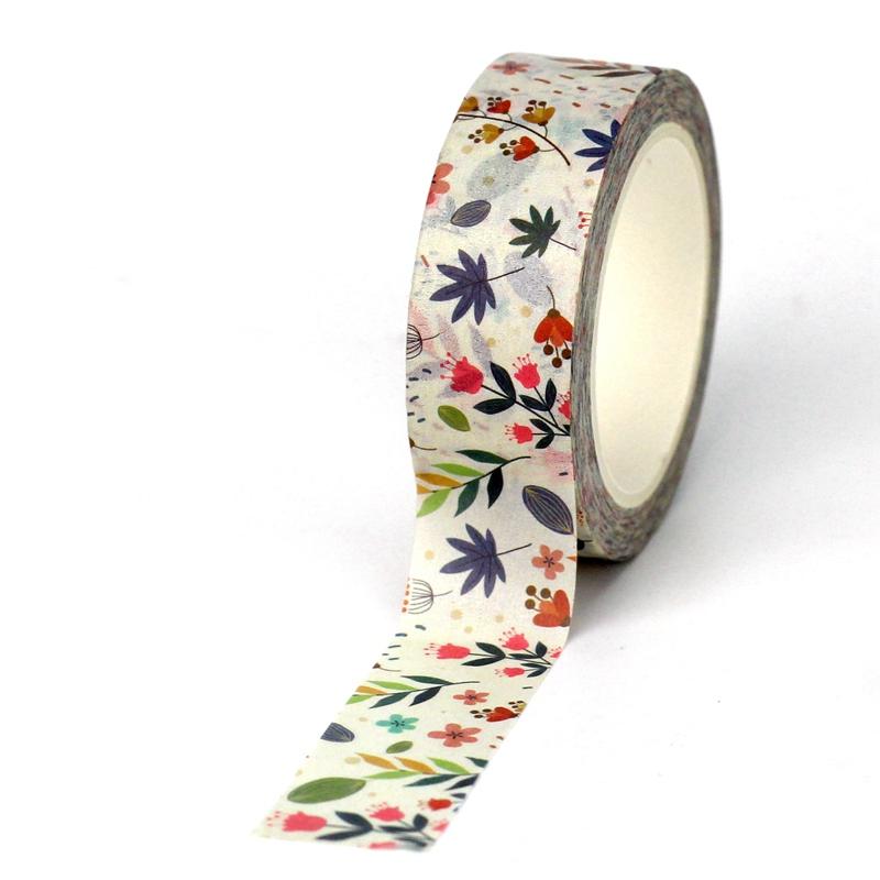 NEW 1PC. 10M Decorative Plant Flowers Leaves Washi Tape Set Scrapbooking Journaling Adhesive Masking Tape Cute Papeleria