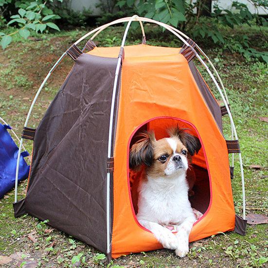 Folding Anti-Ultraviolet Waterproof Pet Tent Patchwork House for Small Dog Cat