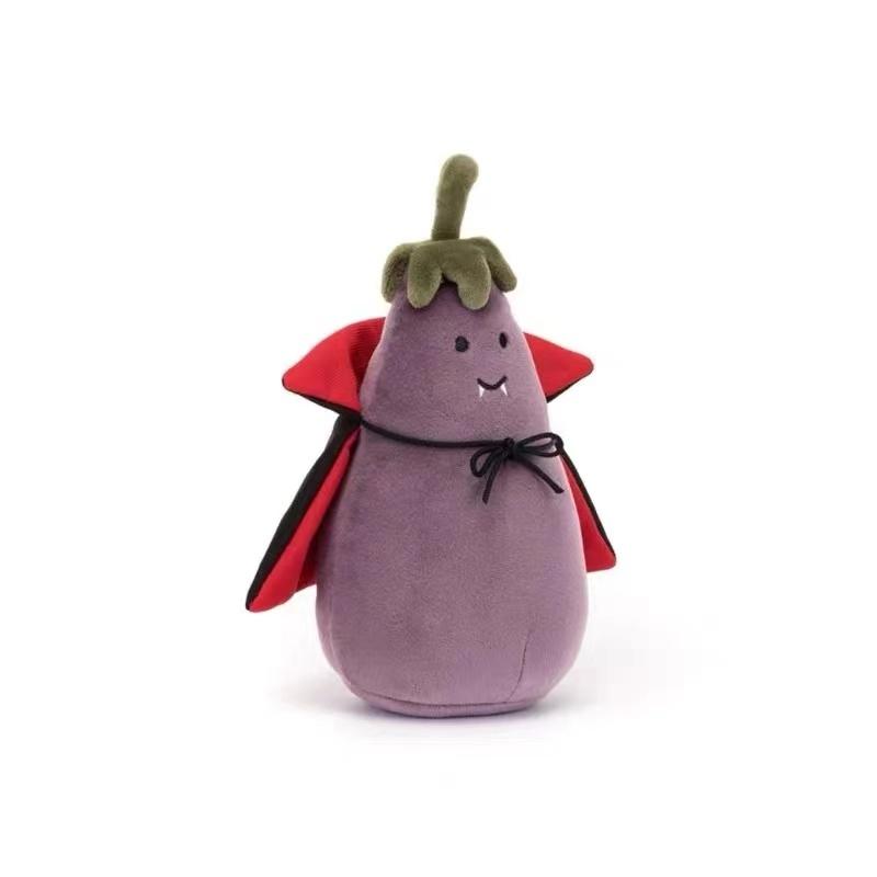 Lively Eggplant Doll Adorable Vampire Eggplant Plush Toy Companion and Soothing Gift