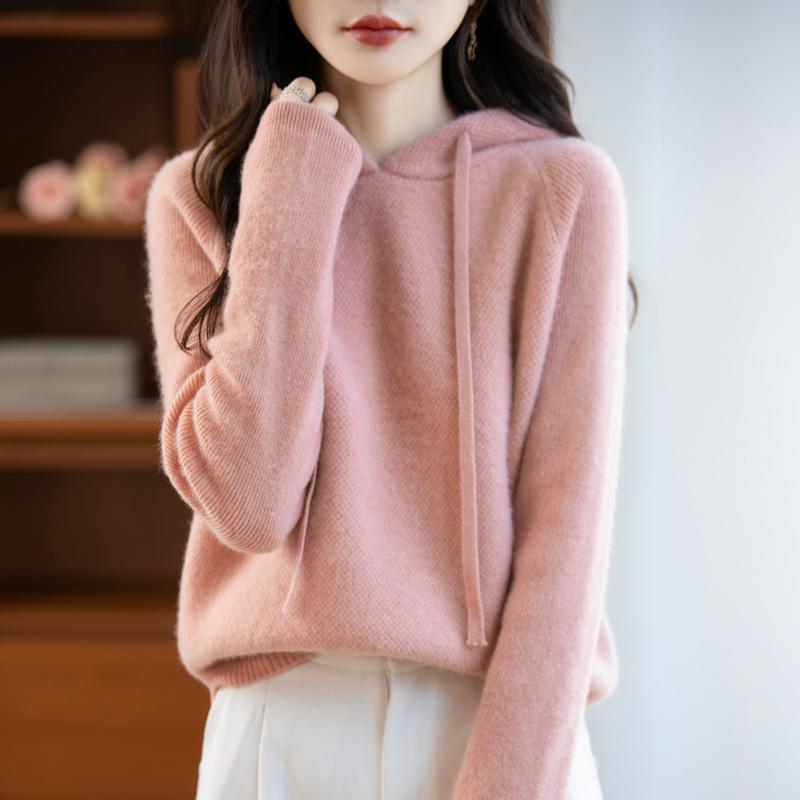 Women's cashmere sweater Qinghe cashmere 30% cashmere 70% wool autumn and winter pullover warm and fashionable